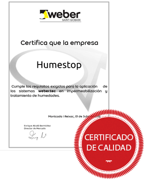 Certificado Weber - Humestop